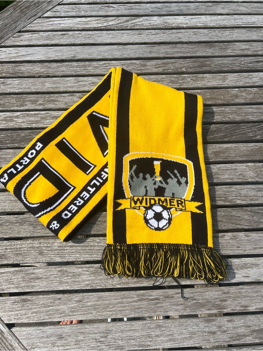 Widmer Portland Yellow and Black Soccer Fan Scarf